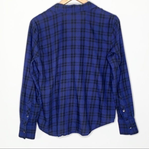 MADEWELL Top blue Plaid Wrap-Front Shirt in Arion XS - Picture 9 of 13